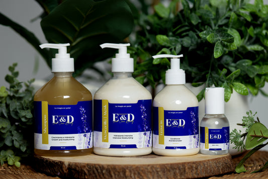 E&D Hair Care Beauty's stimulation and growth line / Línea de estimulación y crecimiento de E&D Hair Care Beauty